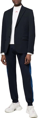 베르사체 그릭 프린트 밴딩 조거 니트 트랙 팬츠 딥 블루. 1002101-1A01623-5U460 Purchase 베르사체 그릭 프린트 밴딩 조거 니트 트랙 팬츠 딥 블루. 1002101-1A01623-5U460