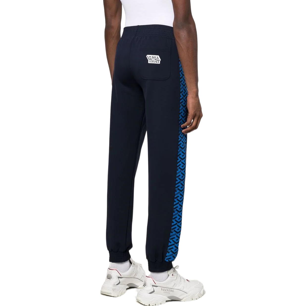 Details for 베르사체 그릭 프린트 밴딩 조거 니트 트랙 팬츠 딥 블루. 1002101-1A01623-5U460