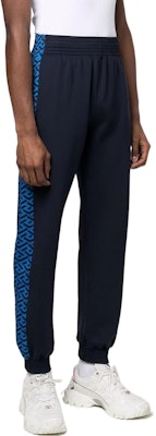 베르사체 그릭 프린트 밴딩 조거 니트 트랙 팬츠 딥 블루. 1002101-1A01623-5U460 Sizing 베르사체 그릭 프린트 밴딩 조거 니트 트랙 팬츠 딥 블루. 1002101-1A01623-5U460