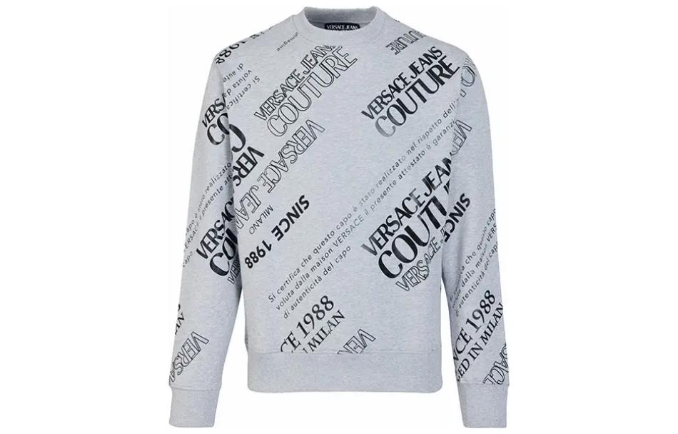 Versace Grey Alphabet Print Casual Crewneck Sweatshirt 71GAIT14-CF00T-10419