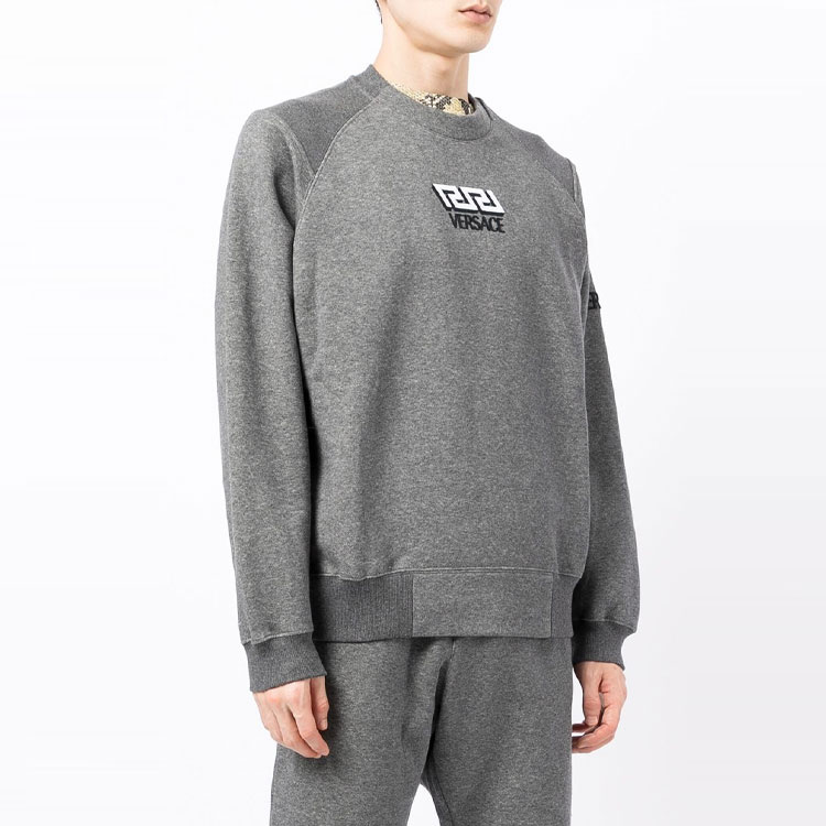 VERSACE Grey Crewneck Sweatshirt with Logo Embroidery Long Sleeve. 10017741-A01446-1E100 圖 4