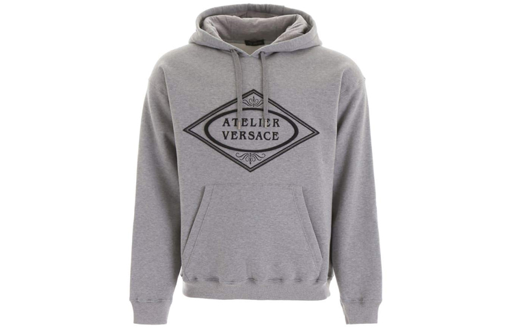Versace Grey Oversized Hoodie with Letter Logo Design A84160A2-29724A8-09