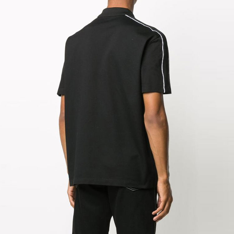 Shop 范思哲 GV 标志刺绣黑色短袖POLO衫 A87192-A231240-A1008