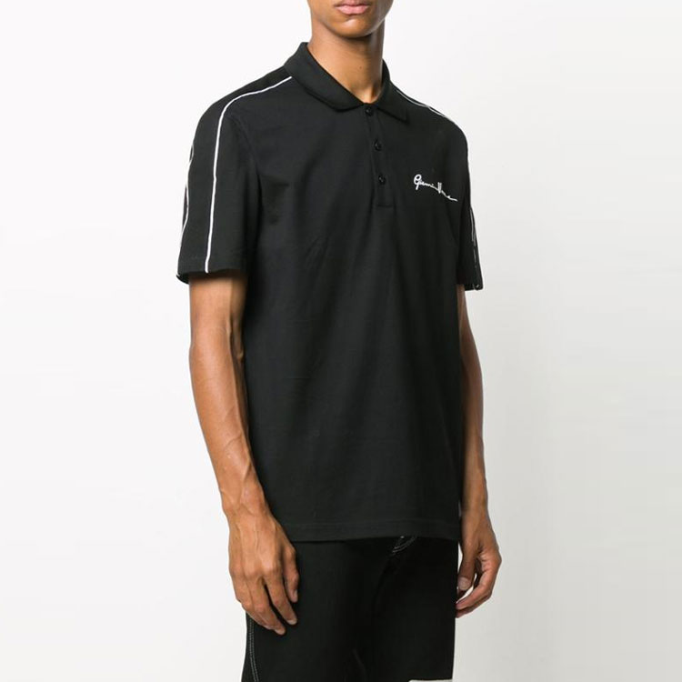 Purchase 范思哲 GV 标志刺绣黑色短袖POLO衫 A87192-A231240-A1008