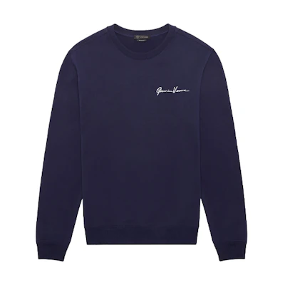 Versace GV Signature Embroidered Logo Crewneck Sweatshirt Blue A85327-A231242-A2319
