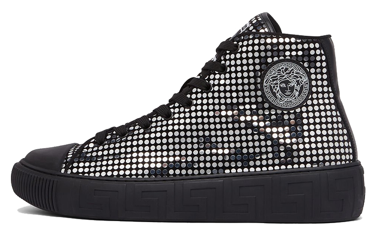 Versace High-Top Lace-Up 'Black Silver' DSU8403-1A04211_2BB30