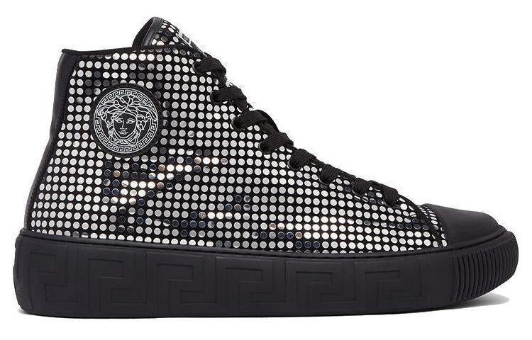 Versace High-Top Lace-Up 'Black Silver' 圖 2