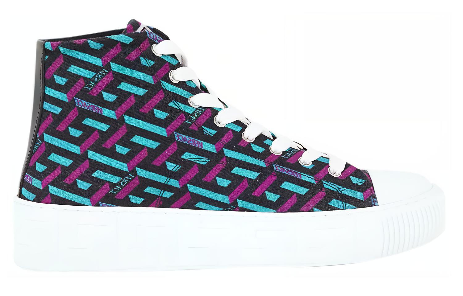 Versace High-Top Sneaker 'Blue Purple Print' 圖 2