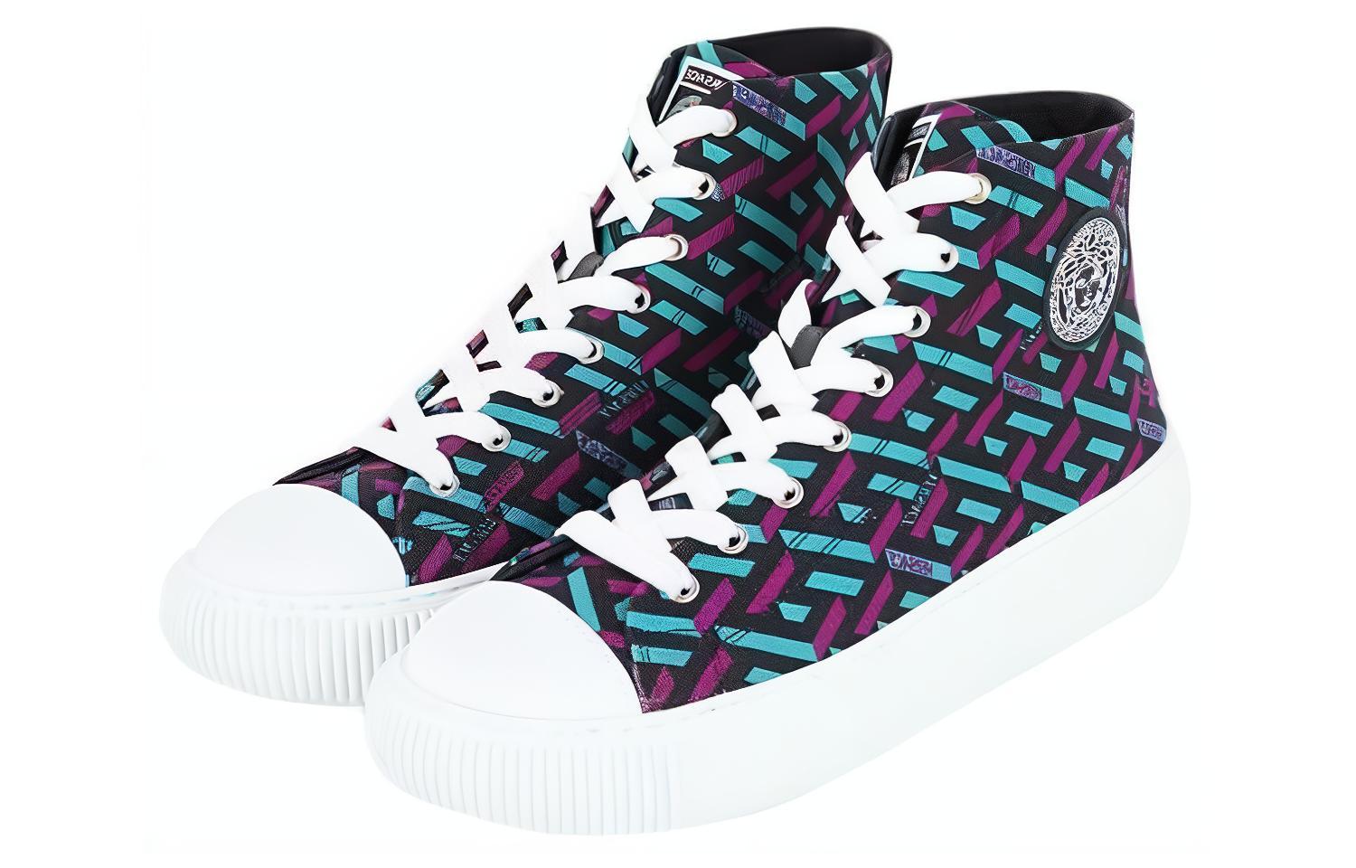 Versace High-Top Sneaker 'Blue Purple Print' 圖 3