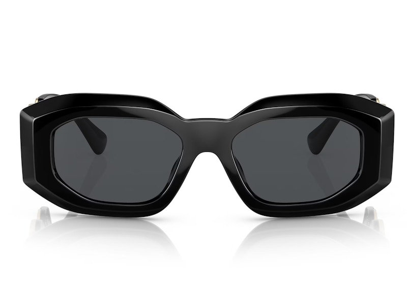 Order Versace不規則太陽眼鏡黑色/深灰色（VE4425U）