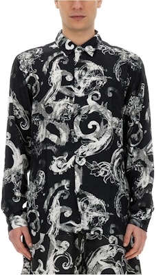 ヴェルサーチジーンズ オールオーバープリント 長袖シャツ ブラック 76GAL2R-0NS40-7899 Order ヴェルサーチジーンズ オールオーバープリント 長袖シャツ ブラック 76GAL2R-0NS40-7899