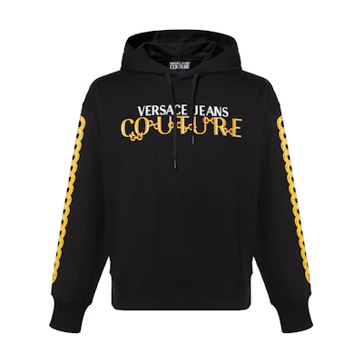 VERSACE JEANS Alphabet Print Hoodie Black. 75GAIF01CF00F