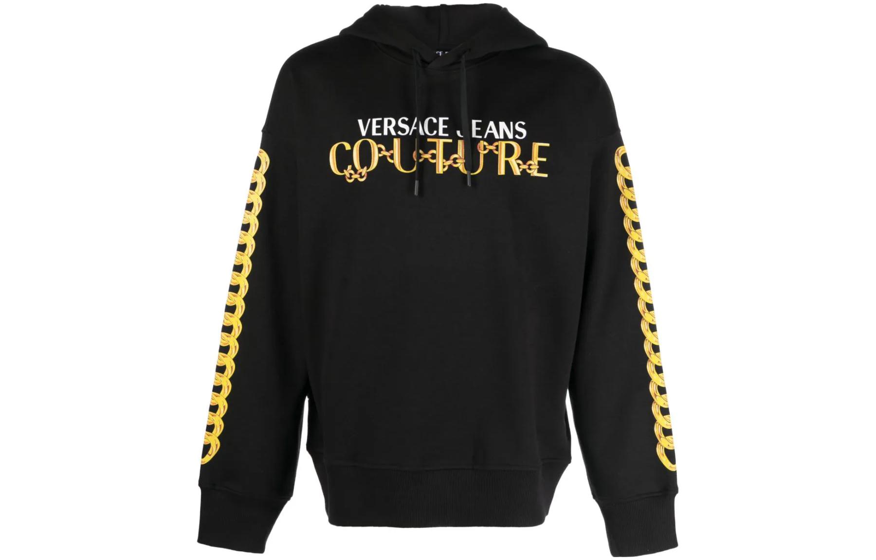 Order Sudadera con Capucha Negra Estampado Alfabeto VERSACE JEANS. 75GAIF01CF00F