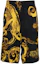 Order VERSACE JEANS Black Elastic Waist Loose Fit Printed Shorts 76GAD17WNS411G89