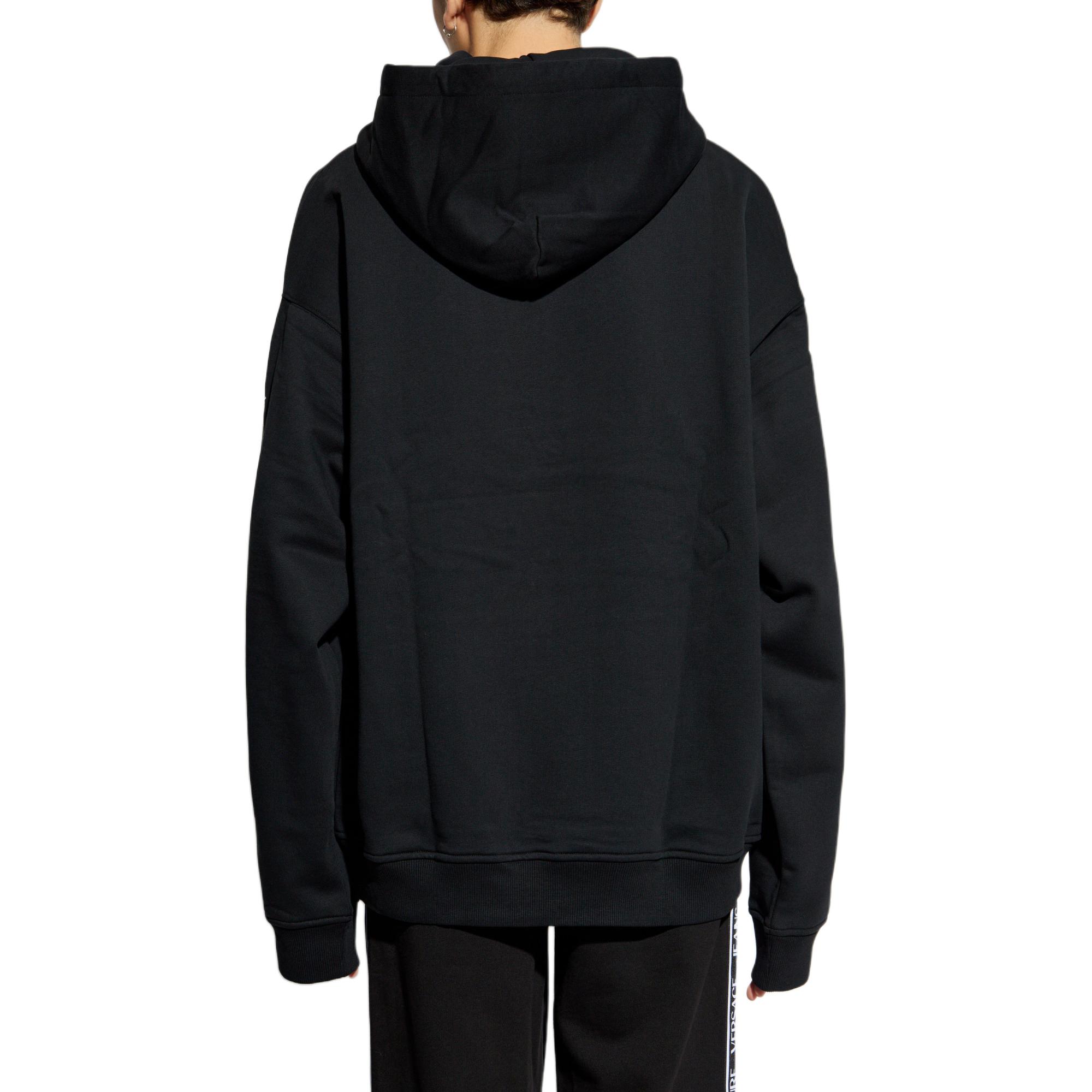 Shop VERSACE JEANS Hoodie Hitam dengan Cetakan Pola. 77GAIE00-CF02E-899