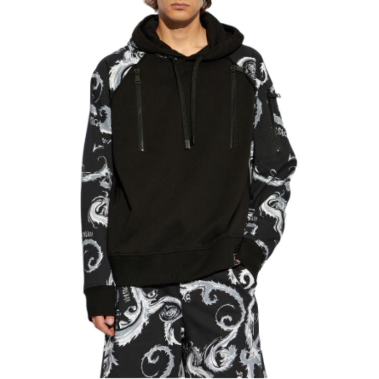 VERSACE JEANS  Black Printed Hoodie Long Sleeve Pullover 77GAI308-FS161-KJ2 圖 3