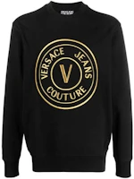 VERSACE JEANS Logo Embroidered Sweatshirt Black 75GAIT05-CF06T-G89 VERSACE JEANS Logo Embroidered Sweatshirt Black 75GAIT05-CF06T-G89