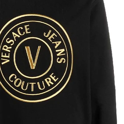 VERSACE JEANS Sudadera Negra con Logo Bordado. 75GAIT05-CF06T-G89 Details for VERSACE JEANS Sudadera Negra con Logo Bordado. 75GAIT05-CF06T-G89