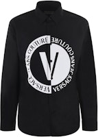 VERSACE Jeans Long-Sleeve Shirt with Letter Print and Pointed Collar. 74GALY-R0CN0-02899 VERSACE Jeans Long-Sleeve Shirt with Letter Print and Pointed Collar. 74GALY-R0CN0-02899