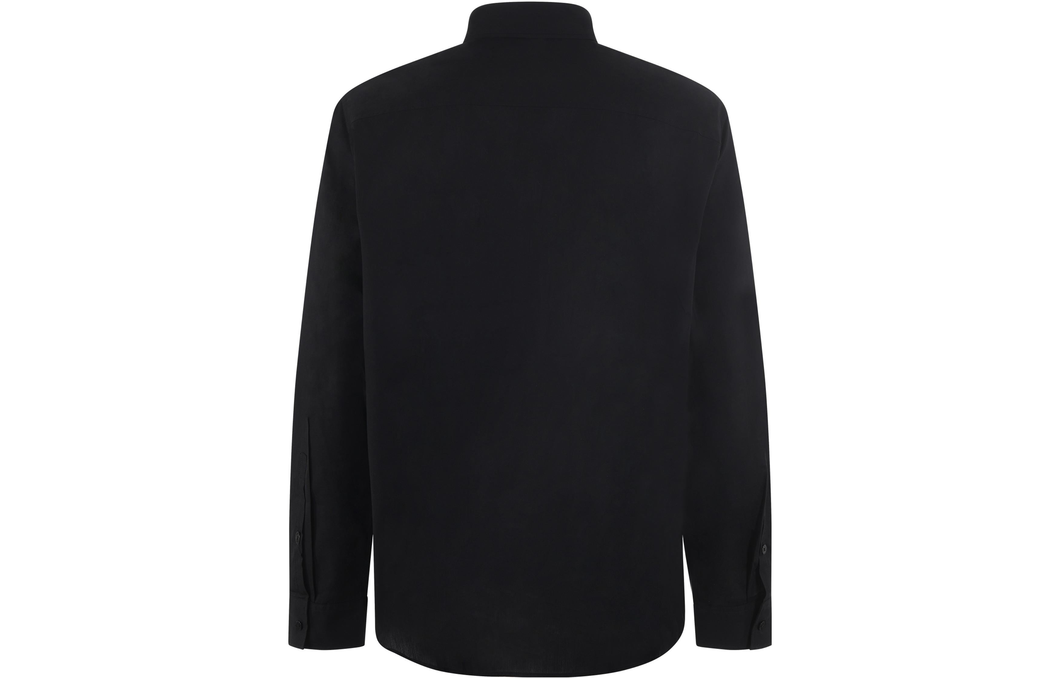 Lookbook 베르사체 진스 레터 프린트 포인트 칼라 긴팔 셔츠. 74GALY-R0CN0-02899