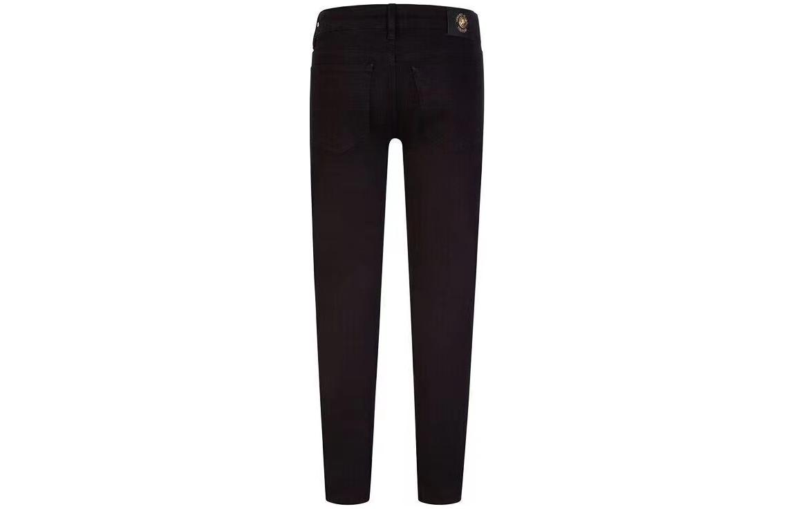 Lookbook 베르사체 진 블랙 미드라이즈 슬림핏 스트레이트 남성 캐주얼 팬츠. 76GAB5S0-CDW00-909