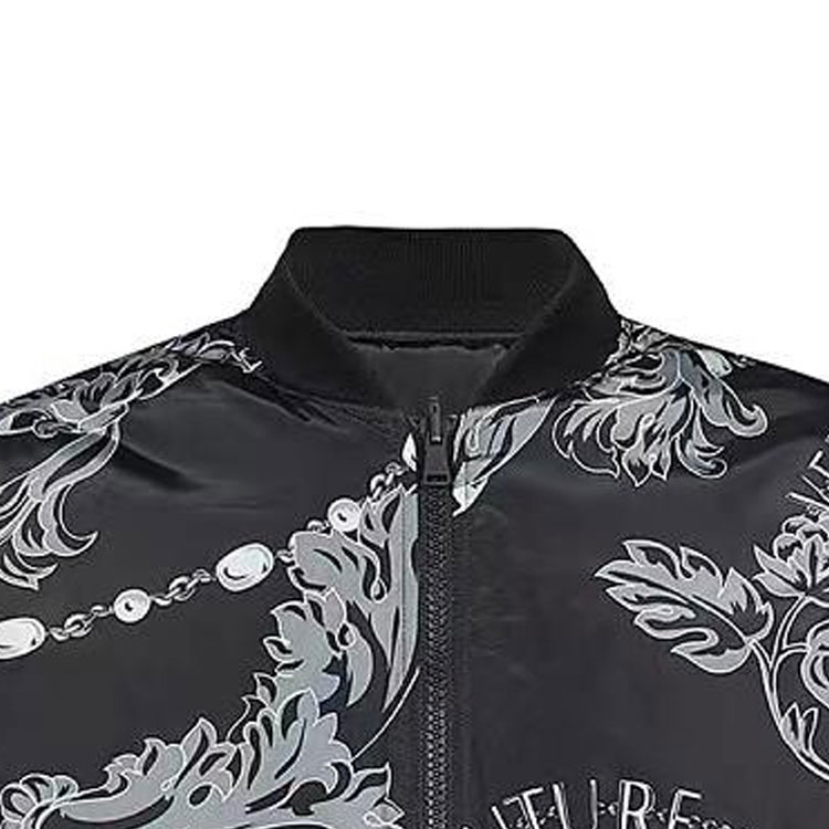 Purchase VERSACE JEANS COUTURE  Black All-Over Print Reversible Zip-Up Jacket. 75GASD04-CQS70-899