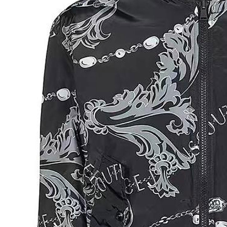 Details for VERSACE JEANS COUTURE  Black All-Over Print Reversible Zip-Up Jacket. 75GASD04-CQS70-899