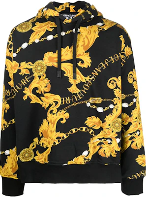 VERSACE JEANS COUTURE 黑色字母抽繩連帽長袖上衣 75GAI3C0-FS102-G89 Order VERSACE JEANS COUTURE 黑色字母抽繩連帽長袖上衣 75GAI3C0-FS102-G89