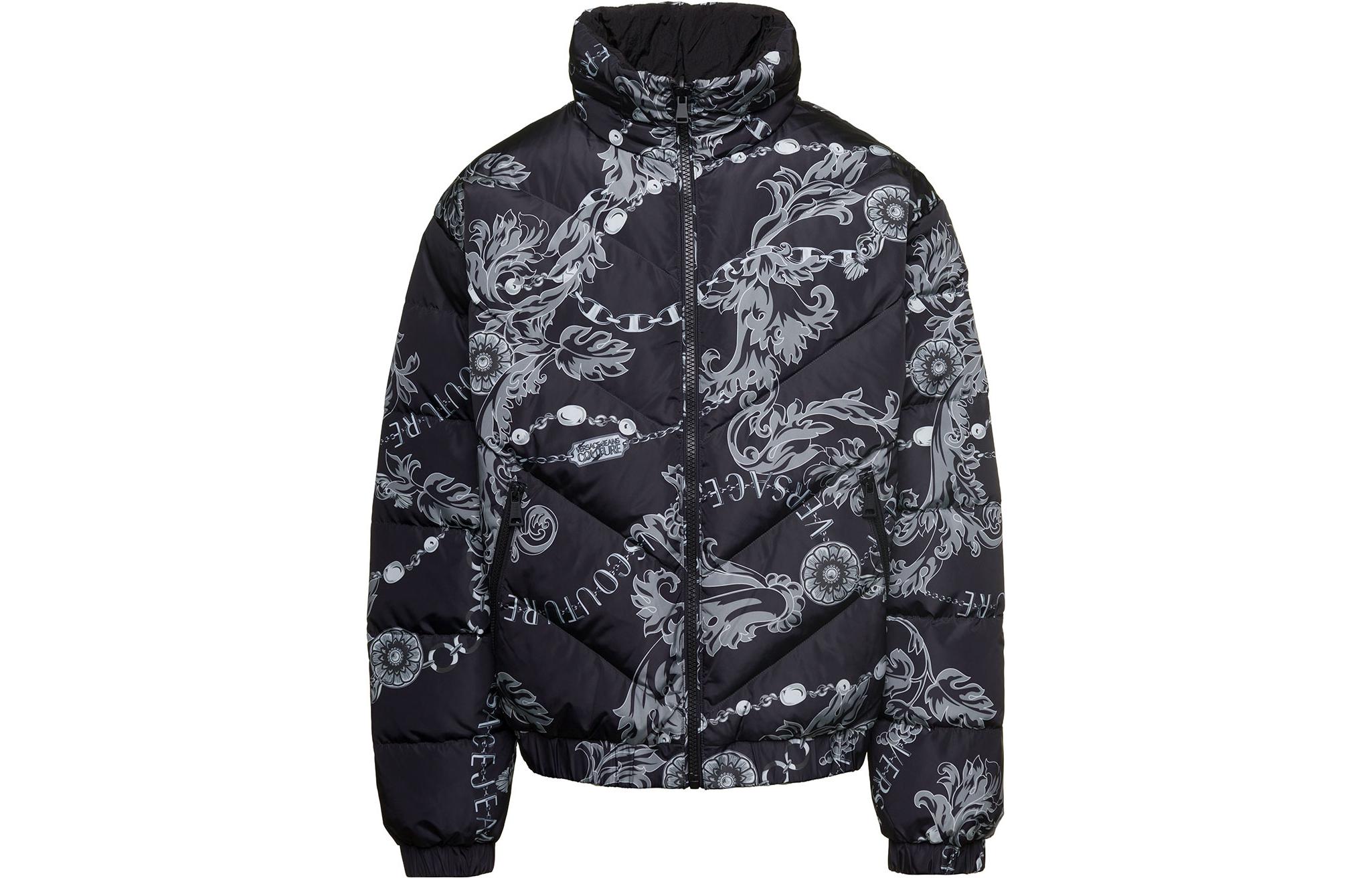 Versace Jeans Couture  Black Full-Print Botanical Zip Jacket 75GAUD04-CQS70-899