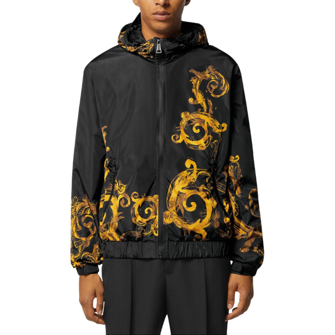 Purchase Jaket Hoodie Resleting Versace Jeans Couture Hitam dengan Motif Grafis E76GAS406-ECQS86-EG89