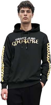 베르사체 진스 꾸뛰르 블랙 후디 SS24 로고 프린트 디자인. 75GAIF01-CF00F-G89 Shop 베르사체 진스 꾸뛰르 블랙 후디 SS24 로고 프린트 디자인. 75GAIF01-CF00F-G89