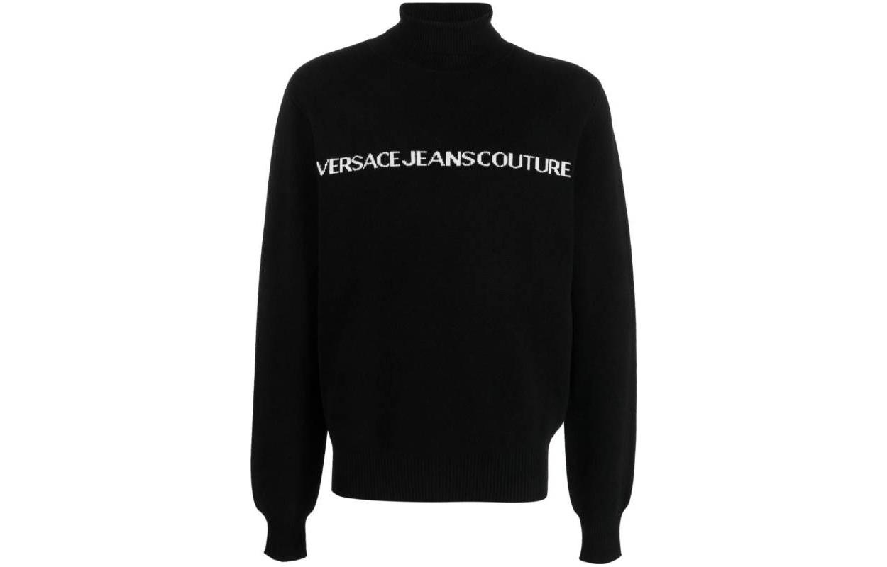 VERSACE JEANS COUTURE  Black Letter Print Knit Sweater. 75GAFM07CM06HA0E 圖 2