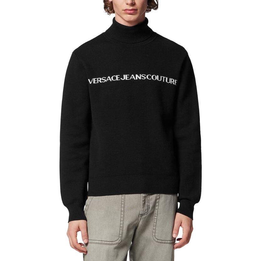 VERSACE JEANS COUTURE  Black Letter Print Knit Sweater. 75GAFM07CM06HA0E 圖 4