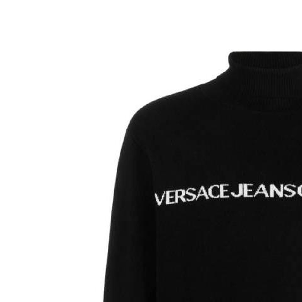 VERSACE JEANS COUTURE  Black Letter Print Knit Sweater. 75GAFM07CM06HA0E 圖 6