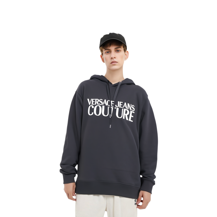 VERSACE JEANS COUTURE  Black Letter Print Pullover Hoodie. 75GAIT0-2CF06-T899 圖 5