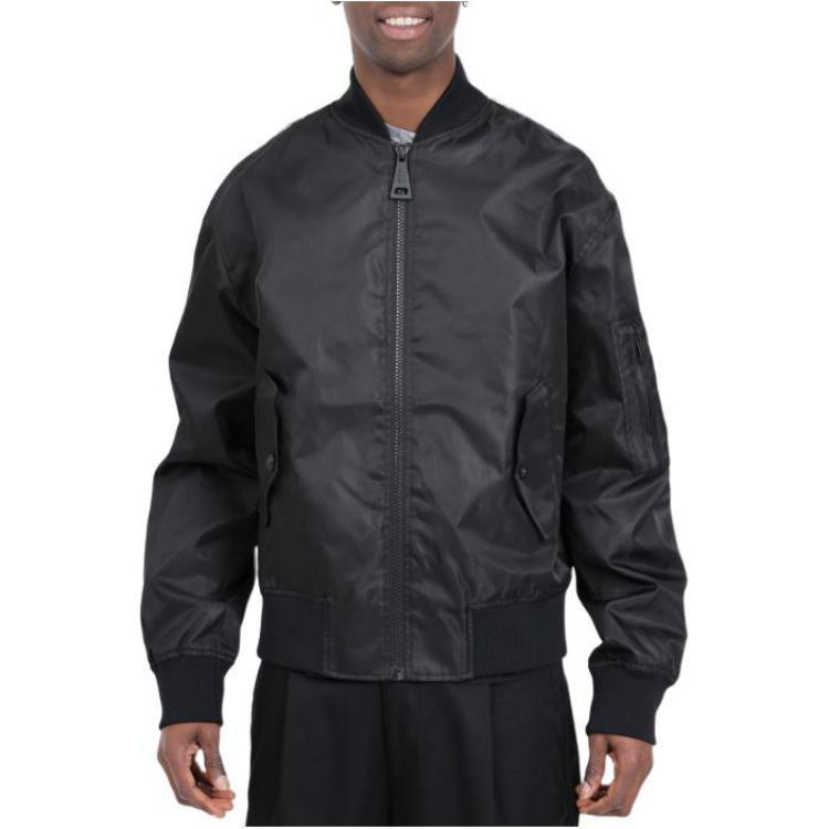 VERSACE JEANS COUTURE  Black Logo Bomber Jacket with Long Sleeves 76GAS408CQD20899