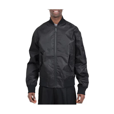 VERSACE JEANS COUTURE Black Logo Bomber Jacket with Long Sleeves 76GAS408CQD20899