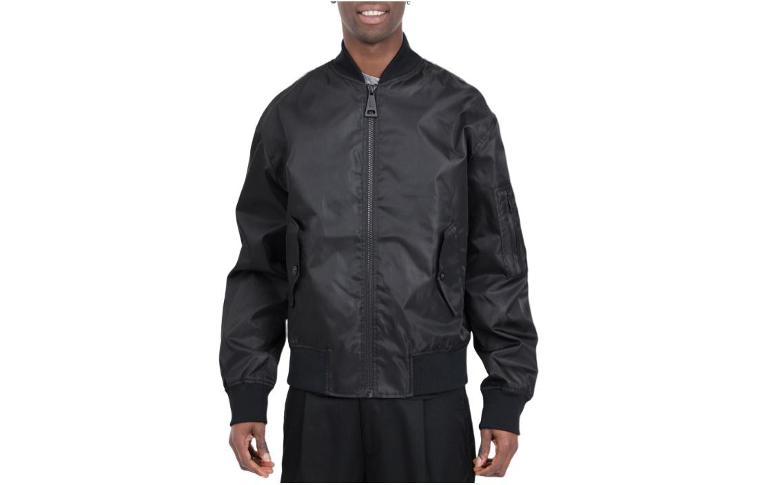 Order VERSACE JEANS COUTURE  Black Logo Bomber Jacket with Long Sleeves 76GAS408CQD20899