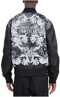 VERSACE JEANS COUTURE Black Logo Bomber Jacket with Long Sleeves 76GAS408CQD20899 Lookbook VERSACE JEANS COUTURE Black Logo Bomber Jacket with Long Sleeves 76GAS408CQD20899