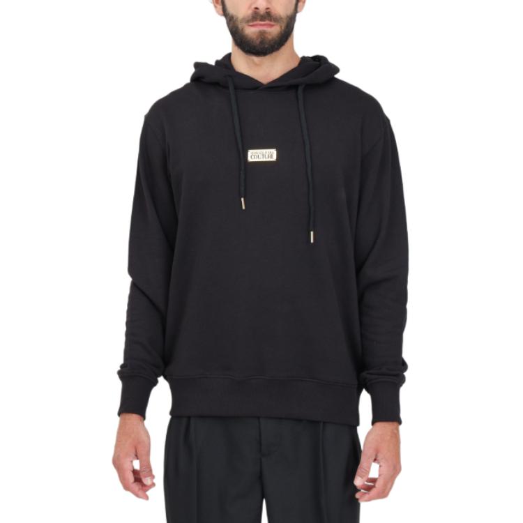 Order VERSACE JEANS COUTURE 黑色標誌連帽衫。 77GAIT08CF00T899