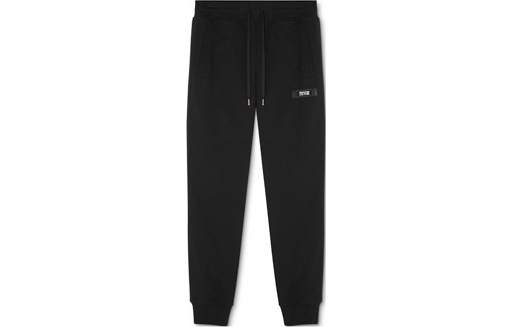 VERSACE JEANS COUTURE  Black Logo Jogger Drawstring Pants 76GAAE05-CF00E-899