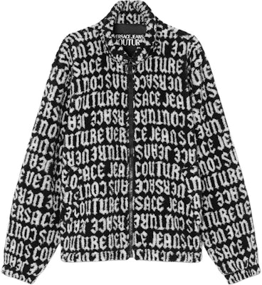 VERSACE JEANS COUTURE Black Monogram Print High Neck Zip Jacket E77GAS426-EU0019-EL01 Buy VERSACE JEANS COUTURE Black Monogram Print High Neck Zip Jacket E77GAS426-EU0019-EL01