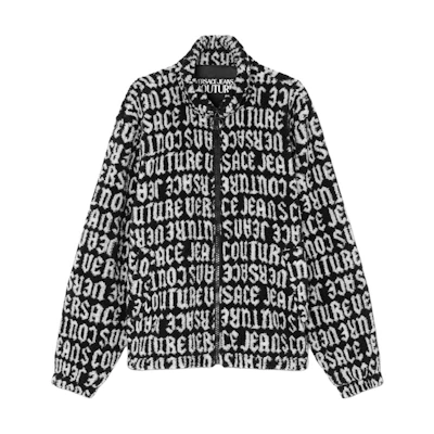 VERSACE JEANS COUTURE Black Monogram Print High Neck Zip Jacket E77GAS426-EU0019-EL01