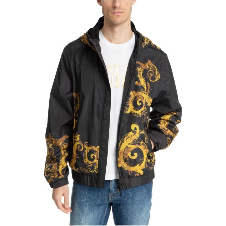 Lookbook VERSACE JEANS COUTURE 黑色印花連帽拉鍊外套 76GAS406-CQS86-G89