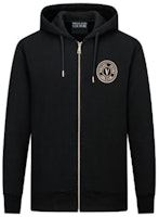 VERSACE JEANS COUTURE Black V-Logo Drawstring Zip Hoodie Jacket E73GAIT06-ECF00T-EG89 VERSACE JEANS COUTURE Black V-Logo Drawstring Zip Hoodie Jacket E73GAIT06-ECF00T-EG89