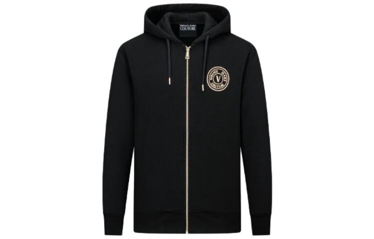 Order VERSACE JEANS COUTURE 黑色V標誌拉繩拉鍊連帽外套 E73GAIT06-ECF00T-EG89