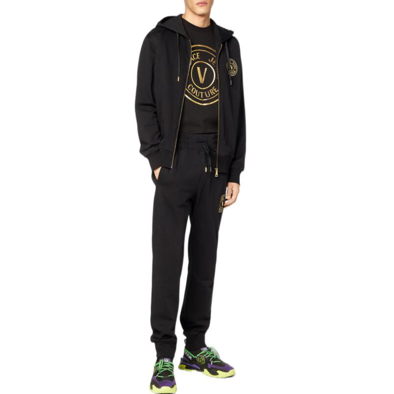 Purchase VERSACE JEANS COUTURE 黑色V標誌拉繩拉鍊連帽外套 E73GAIT06-ECF00T-EG89
