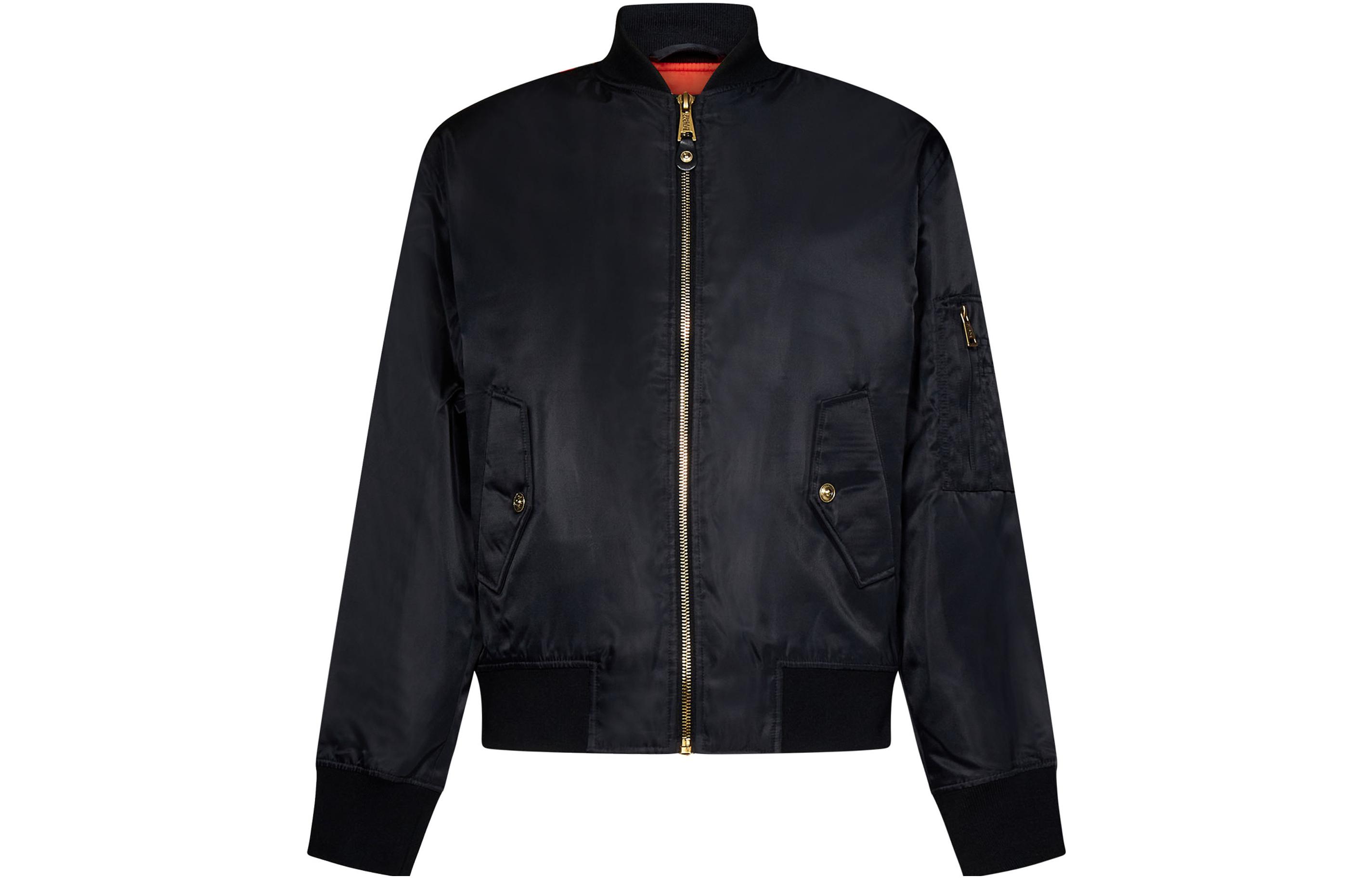 VERSACE JEANS COUTURE  Black Zip-Up Letter Print Jacket 75GASD07-CQD20-899