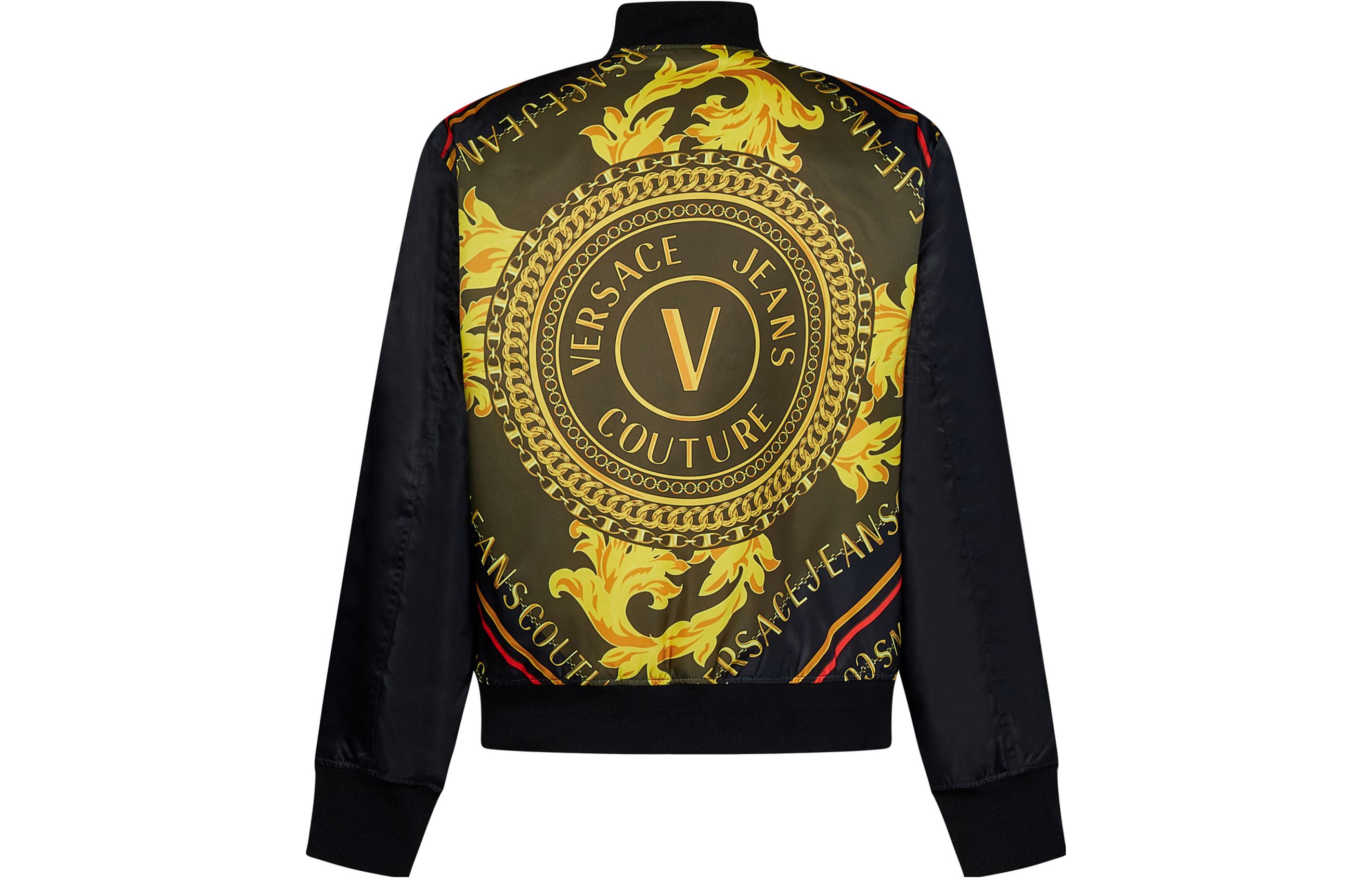Lookbook VERSACE JEANS COUTURE  Black Zip-Up Letter Print Jacket 75GASD07-CQD20-899