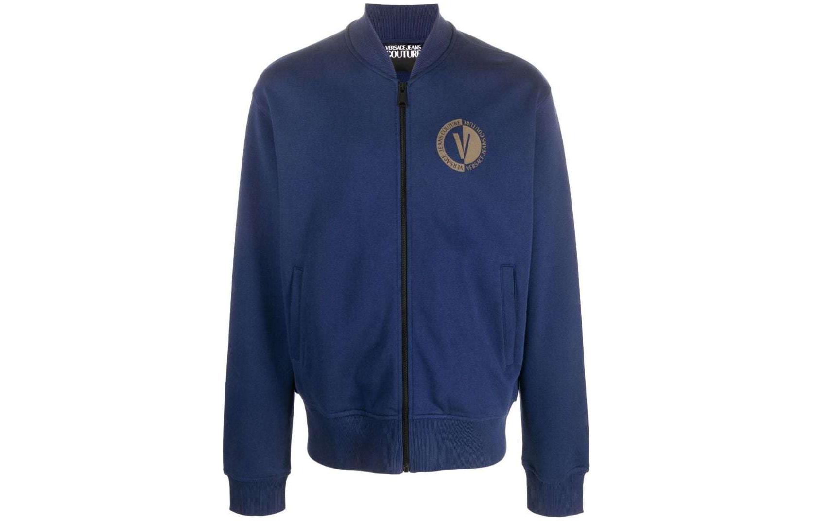 Order VERSACE JEANS COUTURE  Blue Letter Print Zip Bomber Jacket 75GAIG07-CF00G-238